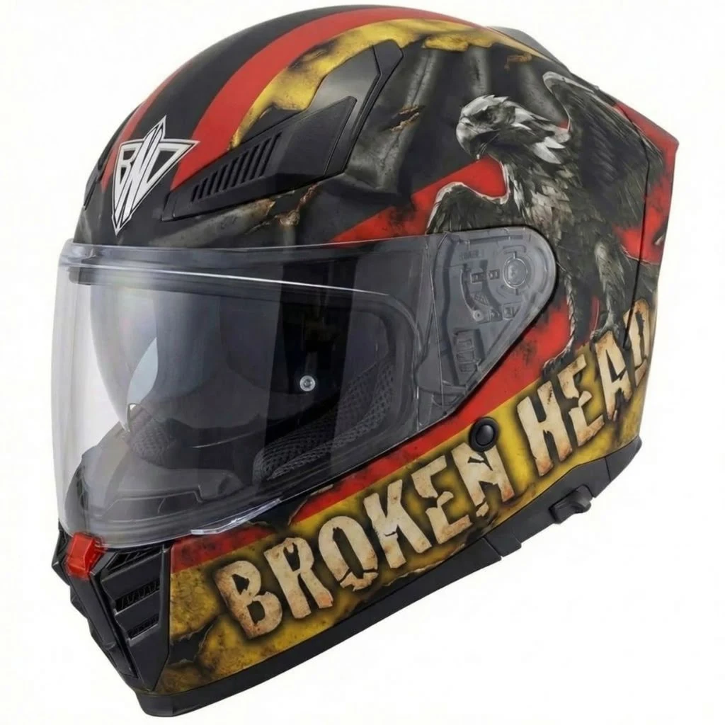 Broken Head BND Iron Eagle Integralhelm Mit Sonnenblende & Deutschland Flagge (Vorbestellung)