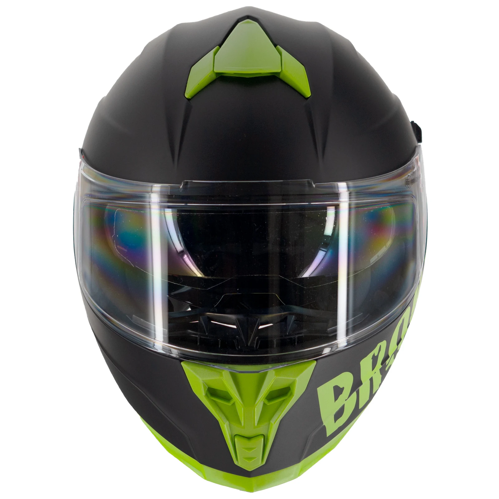 Broken Head BeProud Pro Sport Integralhelm Grün Mit Klarem Visier